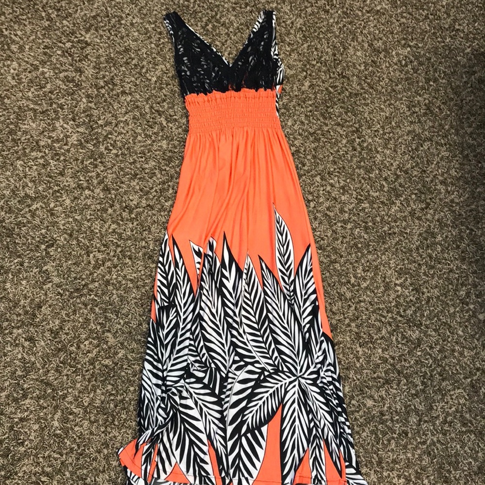 Coral, black and white with lace! Reversible!